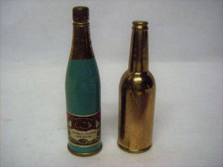 (2) Vintage Miniature Wine Bottle Cigarette/cigar Lighters