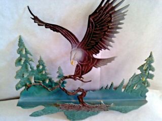 Vintage Eagle Metal Wall Art,  Unique Design,  Cut Metal,  Earthy Colors