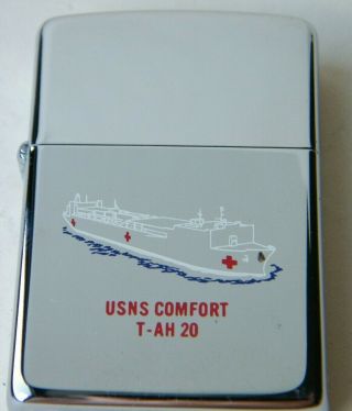 Zippo 1990 Usns Comfort T - Ah - 20 Us Navy Hospital Ship