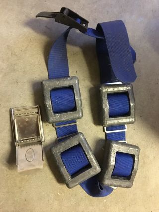 Vintage Scuba Diver Diving Belt Lead Weights Total 20 Lbs (4x5lbs).