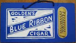 Cigar Advertising 1930s Hand - Painted Sign/thermometer Prototype/original Art