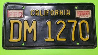 1963 Vintage California License Plate Tag Vintage Black Plate 1977 Dm