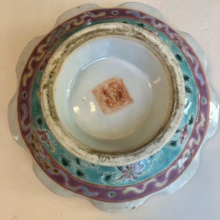 Antique Chinese Nyonya Straits Porcelain Footed Bowl / Dish 2