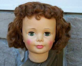 Vintage Patty Or Patti Playpal Doll Head Only Auburn Hair Pretty Face
