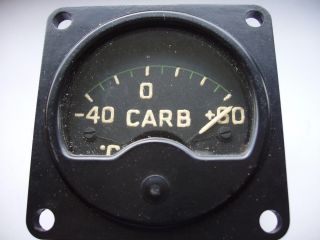 Vintage Raf Aircraft Cockpit Gauge Carb Temperature 6a/2648 Spitefire Hawker Etc