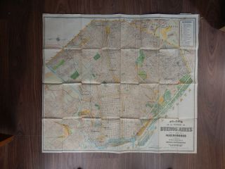 Buenos Aires Argentina City Map Vintage 1930 - 1940