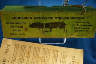 VINTAGE JOHNSON ' S AUTOMATIC STRIKER MINNOW 6 1/2 