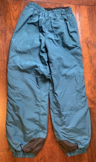 Columbia Ski Pants Mens Large Vintage Green Snow Bottoms Cuffed 100 Nylon