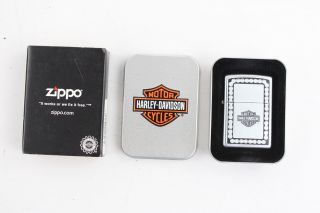 Zippo Harley Davidson Motor Cycles Brushed Steel Cigarette Lighter Box