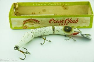 Vintage Creek Chub Triple Jointed Pikie Minnow Antique Lure Bottom Et13