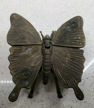 Vintage Mod - Dep Brev N4240 Brass Butterfly Trinket Box Ashtray