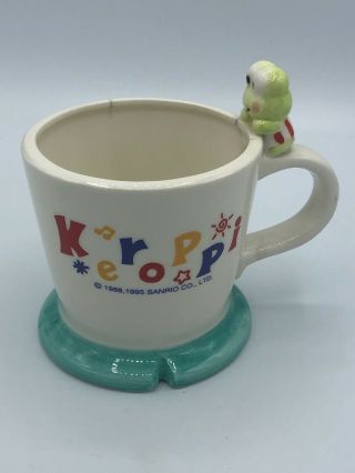 Vintage Figural Sanrio Keroppi Drinking Coffee Tea Cup Mug 1995 Frog Kero Kero