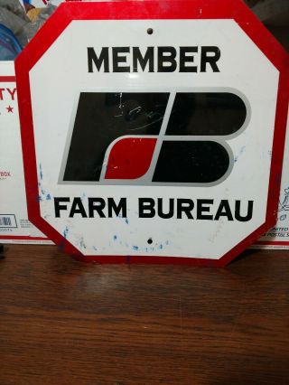 Vintage Farm Bureau Member Sign Stop Sign
