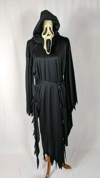 Easter Unlimited Ghost Face Scream Mask With Costume Black Robe Halloween Vtg