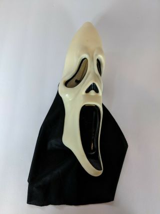 Easter Unlimited Ghost Face Scream Mask with Costume Black Robe Halloween Vtg 2