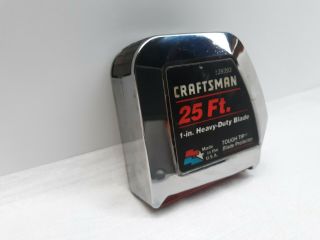 Vintage Craftsman 39393 Metal Retractable 25 ft Auto Locking Tape Measure Ruler 2