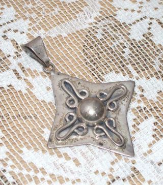 Antique/vintage Spanish Ornate Sterling Silver Cross Pendant 925 Mexico To - 77