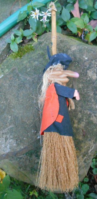 Vintage Long Nose Witch Kitchen Halloween Decor Taiwan Hanging Doll Good Luck