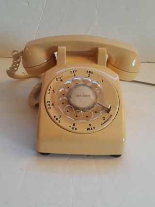 Vintage Stromberg Carlson Rotary Dial Phone Yellow Model 500d United Telephone