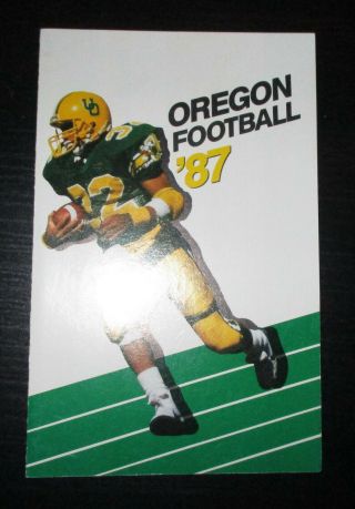 College Football Oregon Ducks 1987 Pocket Schedule
