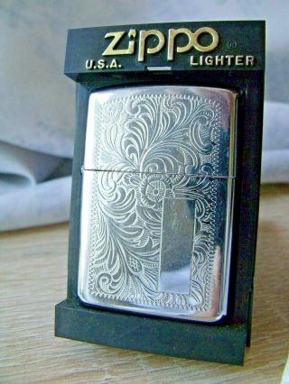 Zippo Double Sided Venetian Lighter - High Polish Chrome Lighter