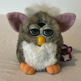 Furby Vintage 1998 Tiger Electronics Gray And White Rare With Tag