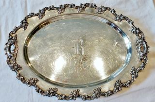 Heavy Towle Sterling Silver Oval Serving Platter Tray 16 X 11 B Mono