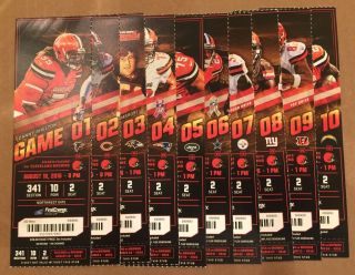 2016 Nfl Cleveland Browns Full Football Tickets - Entire Home Season