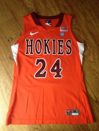 2014 Virginia Tech Hokies Taijah Campbell 24 Womens Basketball Game Worn Jersey