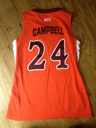2014 Virginia Tech Hokies Taijah Campbell 24 Womens Basketball Game Worn Jersey 2