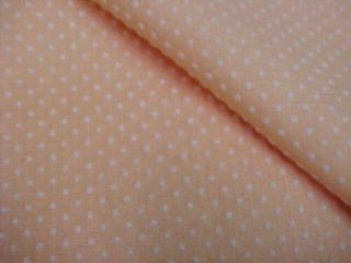 Vintage Cotton Fabric Dotted Swiss White Dots On Peach 2yds Flocked 50s Material