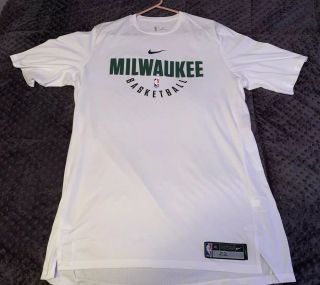 Milwaukee Bucks Authentic Practice Issued Worn Tshirt Xl Tall Khris Middleton