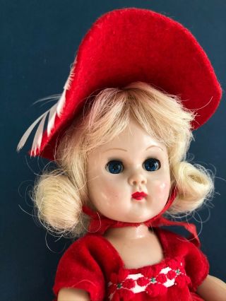 Vintage Vogue Ginny Doll In Her Tagged Red Velvet Holiday Dress