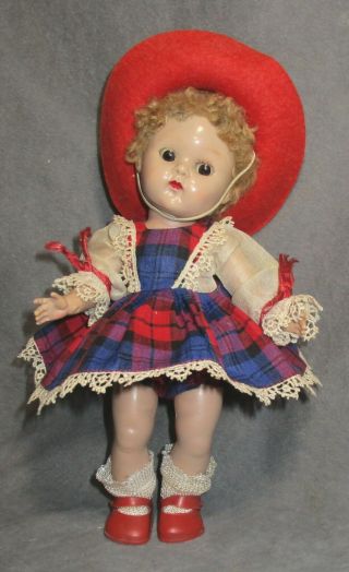 Vintage Vogue Clothes For Ginny Doll - 1956 Red Plaid W/hat - Muffie,  Ginger Too