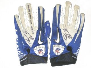 Chris Gronkowski Indianapolis Colts Game Worn & Signed Nike Gloves - Good Use