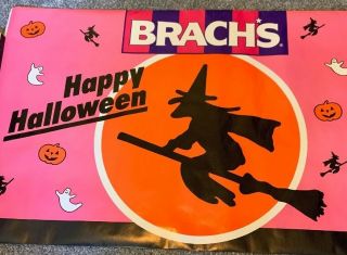 Vtg Orig 1989 HALLOWEEN Store Display POSTER BRACH ' S CANDY Witch Ghost Pumpkins 2