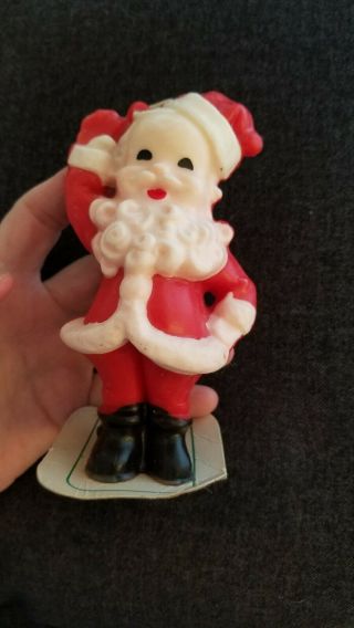 Large Vintage Gurley Christmas Santa Claus Candle 5 " Cardboard Base