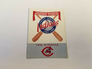 Canton - Akron Indians 1996 Minor Baseball Pocket Schedule - Ameritech Green