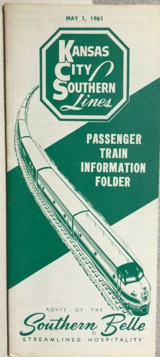 Kansas City Southern Lines & Louisiana & Arkansas Railway Time Table May 1,  1961