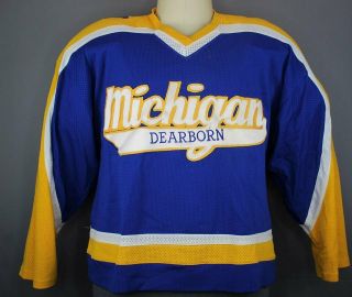 Vtg University Of Michigan Game Team Issued Hockey Jersey 48 Acha Naia Dearborn