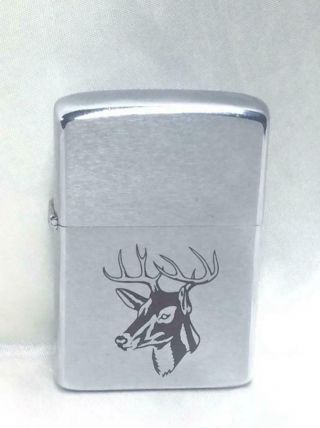 1980s Zippo Lighter Deer W/ Antlers 5 Barrel Hinged Lid 10 Point Buck