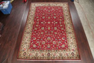 Vintage All - Over Floral Traditional Oriental Area Rug Hand - Knotted Wool 10x14 2