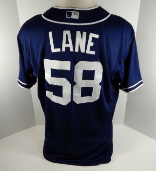 2015 San Diego Padres Jason Lane 58 Game Issued Navy Jersey