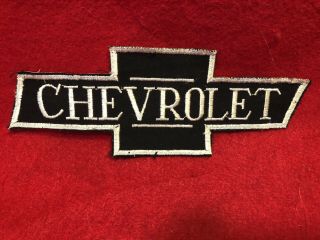 8 " X3 " Vintage Chevrolet Bowtie Sew - On Embroidered Patch Black & White