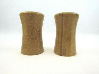 Vintage Wooden Salt And Pepper Shakers Mid Century Modern 3.  25 Inches Groovy