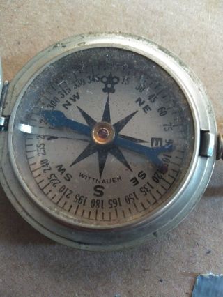 Rare Vintage WWII WITTNAUER U.  S.  Military Compass US 3