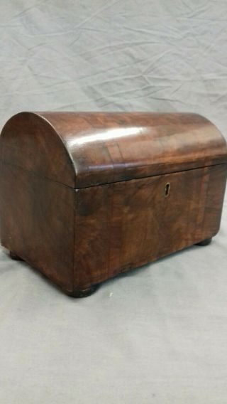 Antique English Victorian Tea Caddy With Lock And Key