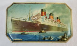 Vintage Bensons English Candies Rms Queen Mary Tin Box Made In England