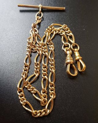 Vintage Rolled Gold Double Albert Pocket Watch Chain