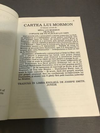 Selections Book of Mormon Romanian Angel Moroni Cartea Lui LDS Scripture 1981 3